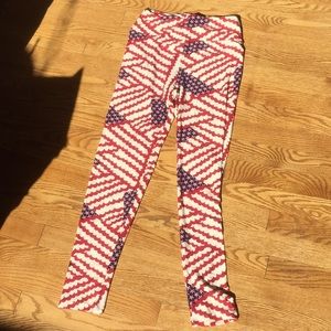 LulaRoe Red, White & Blue OS leggings